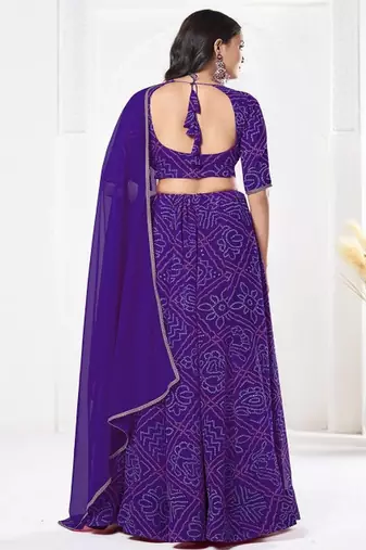 Printed Semi Stitched Lehenga & Unstitched Blouse With Dupatta