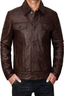 men's brown lambskin leather jacket classic zip up style ultimate 1