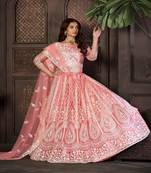 Embroidered Thread Work Semi Stitched Lehenga & Unstitched Blouse With Dupatta
