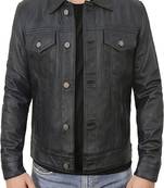 Genuine soft leather pure lambskin men's leather jacket  black motor jacket