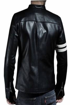 men's white lambskin leather biker jacket classic zip up style modern 2