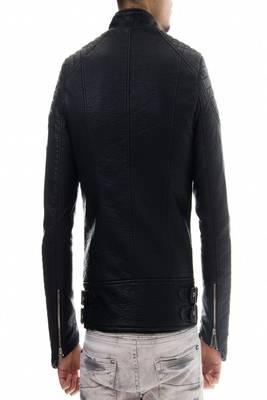 men's black lambskin leather biker jacket premium quilted design signature 2