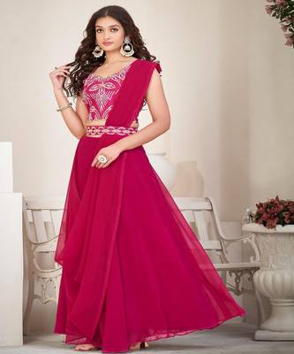 Embroidery Work Georgette Fabric Lehenga Choli With Georgette Dupatta 3