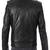 Black soft leather pure lambskin leather jacket motorcycle jacket moto style