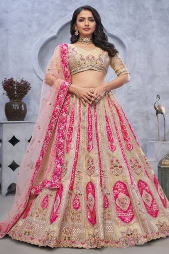 Embellished Sequinned Semi Stitched Lehenga & Unstitched Blouse With Dupatta