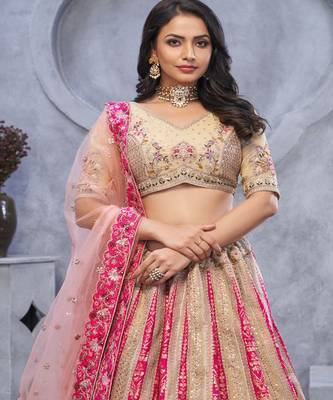 Embellished Sequinned Semi Stitched Lehenga & Unstitched Blouse With Dupatta 2