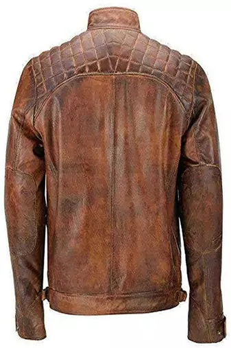 men's brown lambskin leather biker jacket classic moto zip style premium versatile