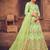 Green & Gold Toned Embroidered Thread Work Semi Stitched Lehenga & Unstitched Blouse With Dupatta