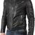 Mens genuine stylish pure lambskin black leather jacket motorcycle jacket