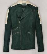 Timber green seude leather stylish pure lambskin  leather jacket motorcycle jacket