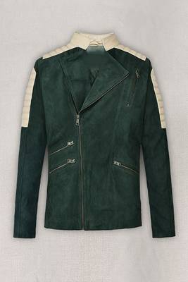 men's green lambskin leather biker jacket classic moto zip style premium 2