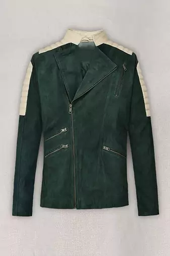 men's green lambskin leather biker jacket classic moto zip style premium