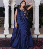 Embroidered Thread Work Ready to Wear Lehenga & Unstitched Blouse With Dupatta