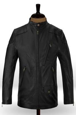 men's black lambskin leather biker jacket vintage inspired look classic 1