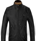 men's black lambskin leather biker jacket vintage inspired look classic