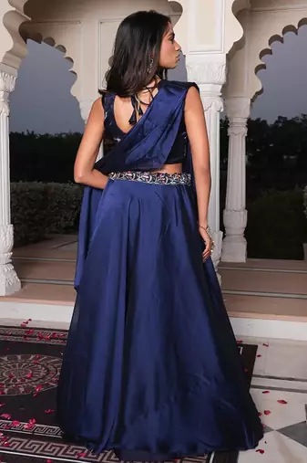 Embroidered Thread Work Ready to Wear Lehenga & Unstitched Blouse With Dupatta