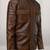 Dark brown  leather leather jacket  slim fit motor style café racer frank grillo look
