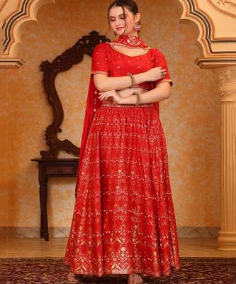 Printed Ready to Wear Lehenga & Blouse With Dupatta 1