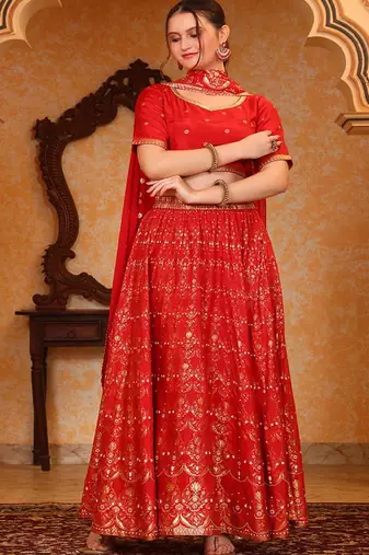 Printed Ready to Wear Lehenga & Blouse With Dupatta