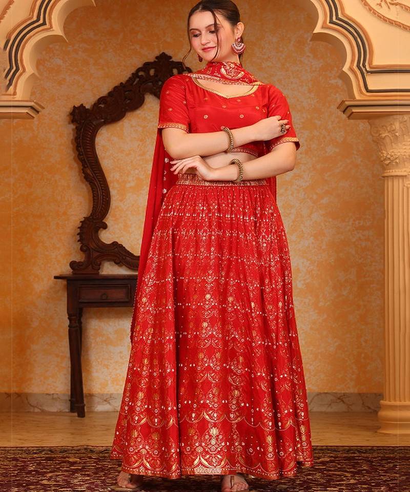 Printed Ready to Wear Lehenga & Blouse With Dupatta