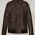 Dark brown stylish pure lambskinleather jacket motorcycle jacket waist rib