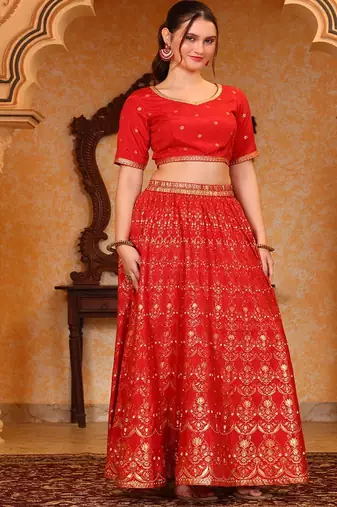 Printed Ready to Wear Lehenga & Blouse With Dupatta