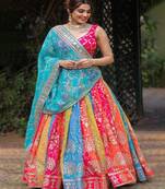 Embroidered Sequinned Semi Stitched Lehenga & Unstitched Blouse With Dupatta