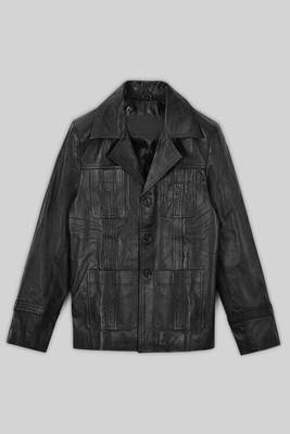 men's black premium lambskin leather jacket vintage inspired look signature 1