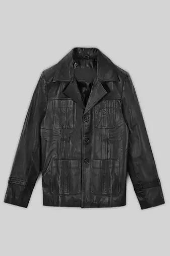 Classic vintage black stylish pure lambskin leather jacket