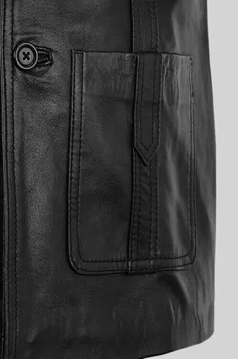 men's black premium lambskin leather jacket vintage inspired look signature