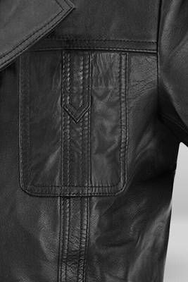 men's black premium lambskin leather jacket vintage inspired look signature 4