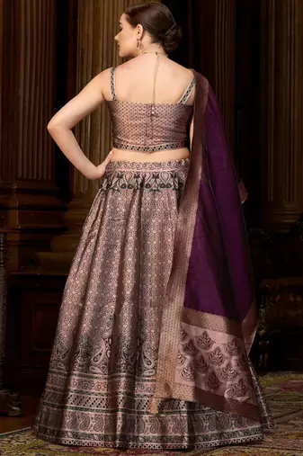 Semi Stitched Lehenga & Blouse With Dupatta