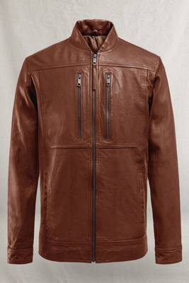 men's dark brown lambskin leather biker jacket classic moto zip superior 1