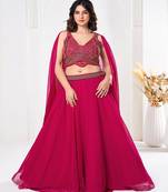 Embroidered Beads and Stones Semi Stitched Lehenga & Blouse With Dupatta