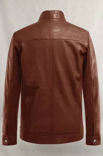 men's dark brown lambskin leather biker jacket classic moto zip superior