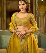 Ready to Wear Embroidered V Neck Flared Lehenga & Blouse With Dupatta