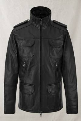 men's black premium lambskin leather jacket vintage inspired look unique 1