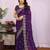 Purple chiffon sequence work saree with matching blouse piece