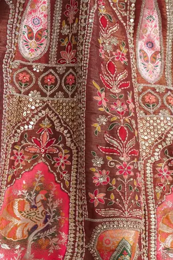 Embroidered Thread Work Semi Stitched Lehenga & Unstitched Blouse With Dupatta
