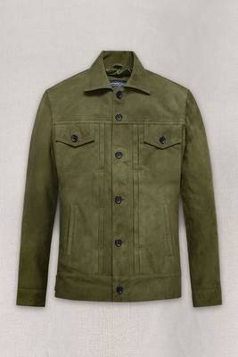 men's dark brown suede leather jacket classic zip up style 3