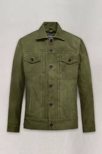 men's dark brown suede leather jacket classic zip up style