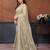 Yellow georgette embroidery resham work saree with matching blouse piece