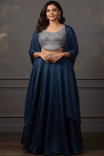 Embellished Sequinned Ready to Wear Lehenga & Blouse With Dupatta