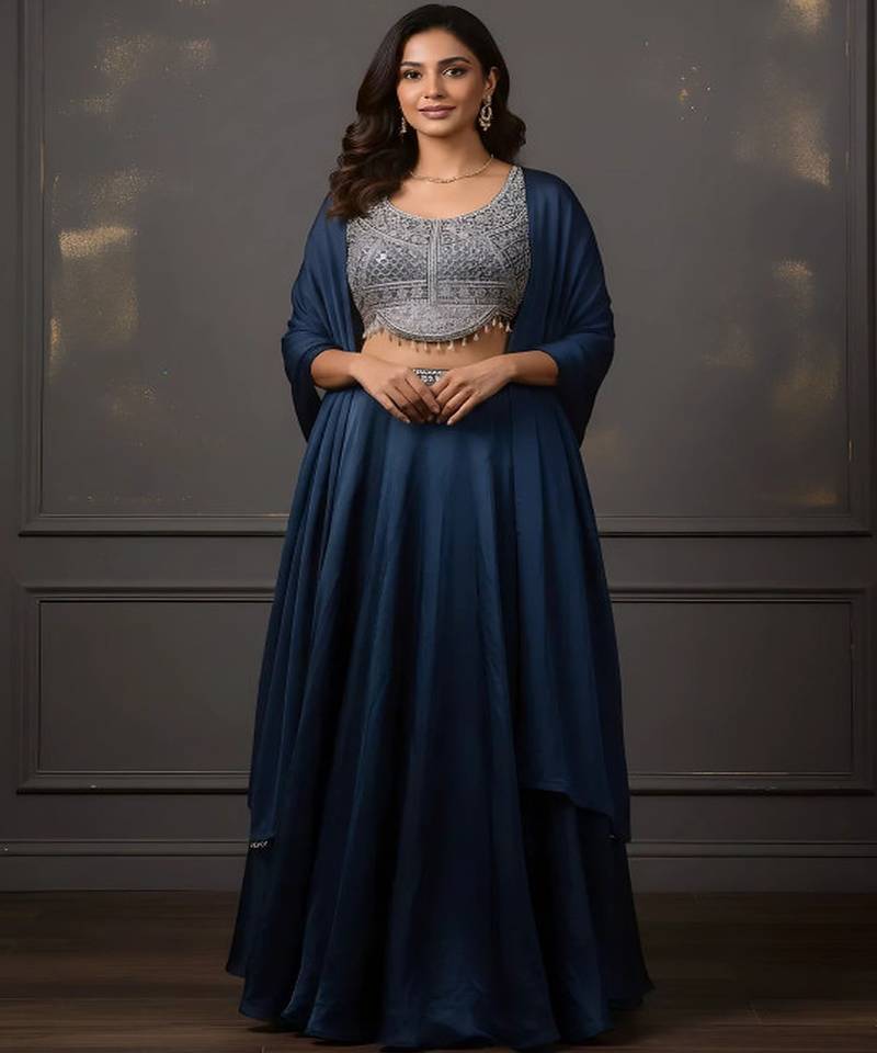 Embellished Sequinned Ready to Wear Lehenga & Blouse With Dupatta