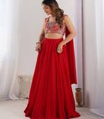 Embroidered Thread Work Ready to Wear Lehenga & Blouse With Dupatta