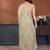 Yellow georgette embroidery resham work saree with matching blouse piece