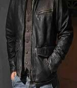 men's black premium lambskin leather jacket vintage inspired look original