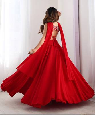 Embroidered Thread Work Ready to Wear Lehenga & Blouse With Dupatta 2