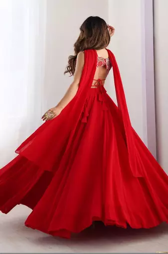 Embroidered Thread Work Ready to Wear Lehenga & Blouse With Dupatta