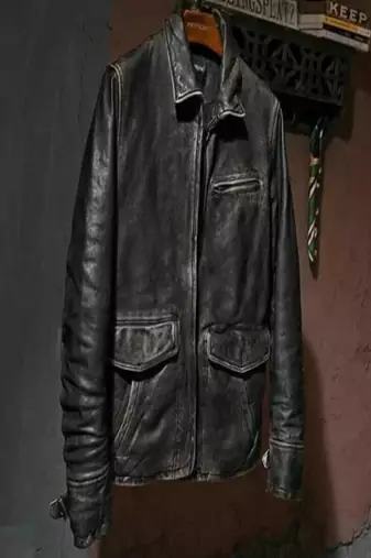 men's black premium lambskin leather jacket vintage inspired look original